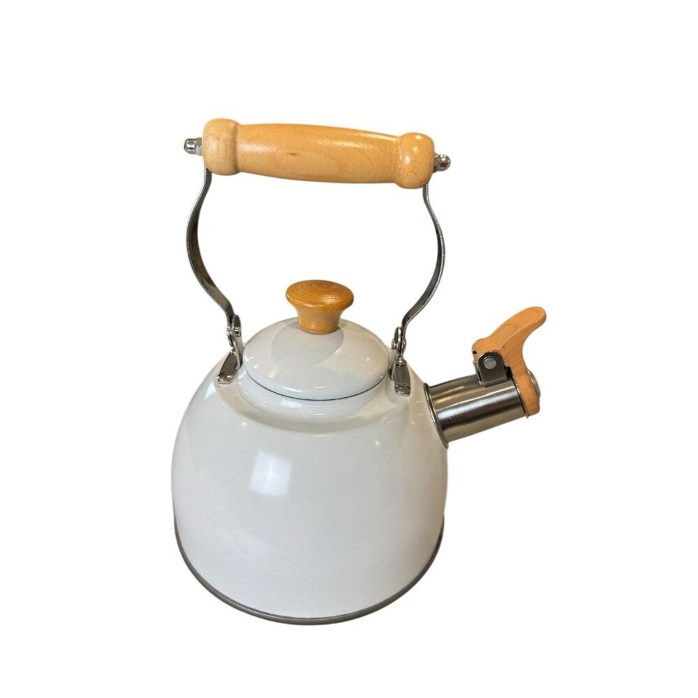 RockUrWok 1.5L Whistling Tea Kettle White Stainless Steel Stovetop Kettle New